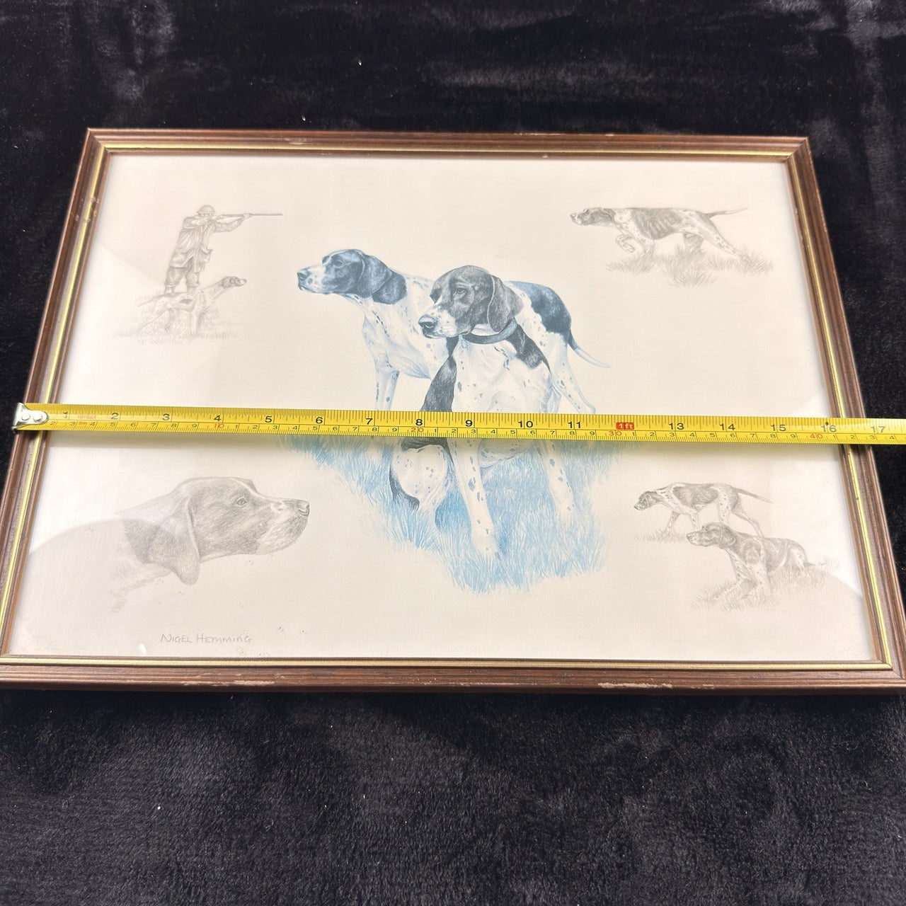 Nigel Hemming Hunting Dogs Pointer Print Framed English Sporting Dog Art Pair 11