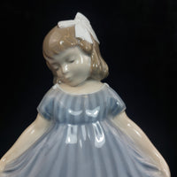 Thumbnail for Very rare Copenhagen Royal Girl Figurine Denmark Blue Dress Bow 2444 xmas gift.2