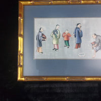 Thumbnail for 1800's Chinese Antique School Painting â Artisan Cutting Timber with Onlooker2