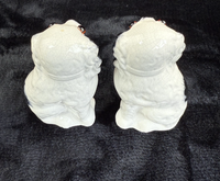 Thumbnail for Antique Staffordshire Porcelain Black White Pair King Charles Spaniel Glass eyes10