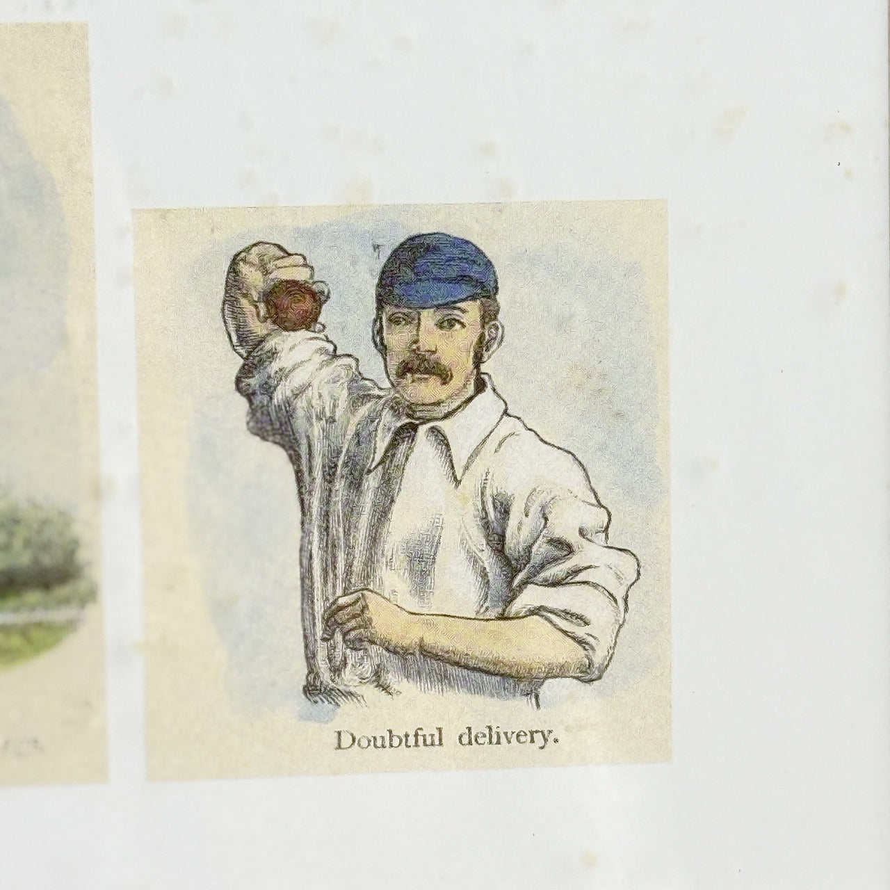 Lucien Davis Cricket Art Print Framed 19thC Illustrations Sport Scene Technique 9