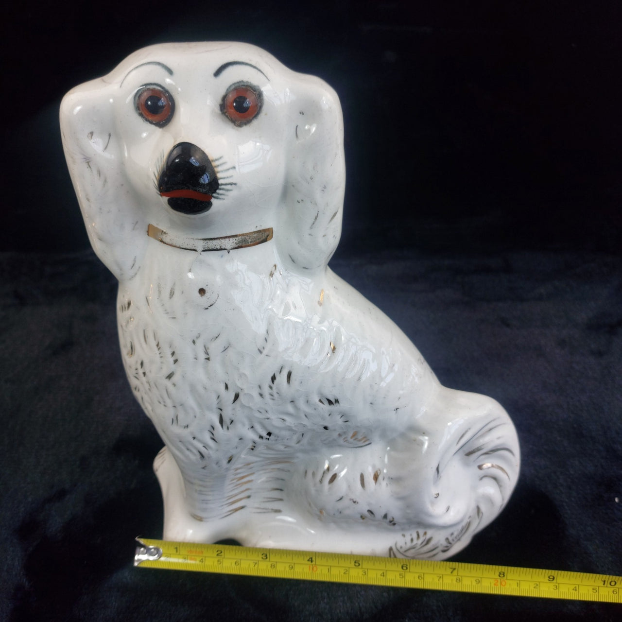 Staffordshire 19th Century antique porcelain Dog figurine 10.5" Spaniel2