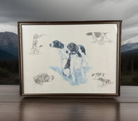 Thumbnail for Nigel Hemming Hunting Dogs Pointer Print – Framed English Sporting Dog Art0