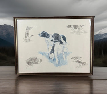 Nigel Hemming Hunting Dogs Pointer Print – Framed English Sporting Dog Art0