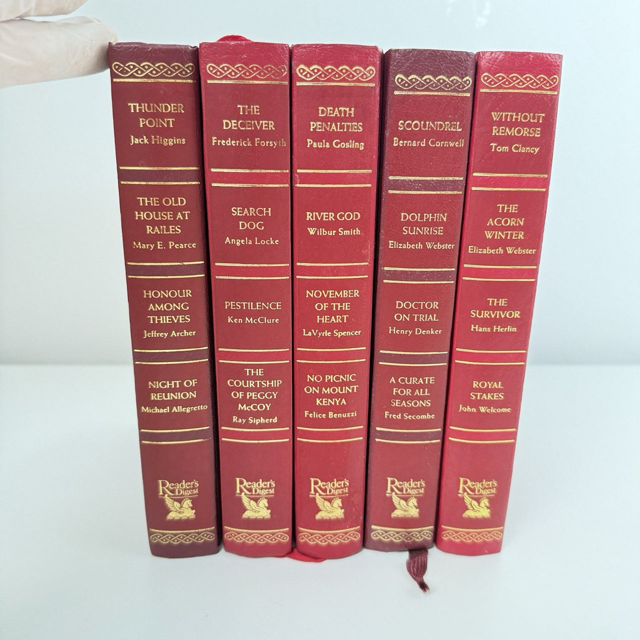 Readers Digest 5 Red Hardbacks Condensed Novels Thunder Point Without Remorse0