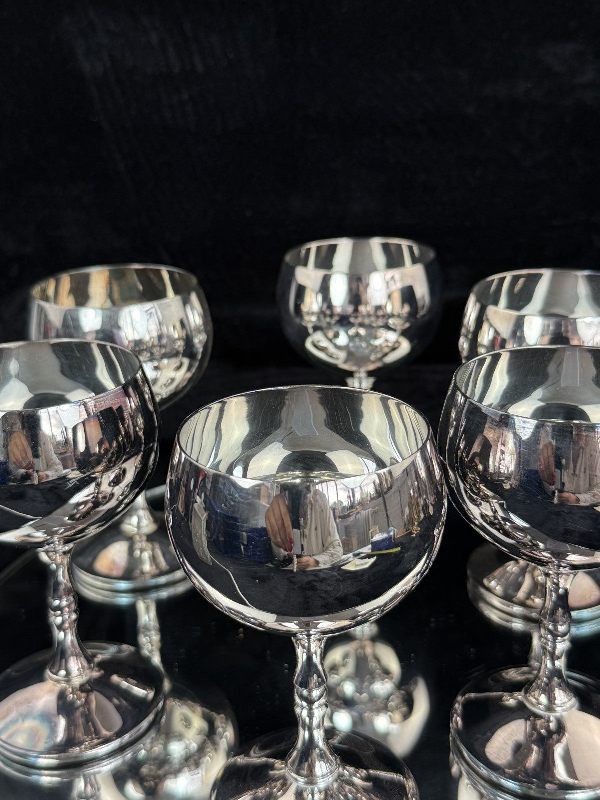 VALERO Plated Silver Goblets Set of 6 - Made in Spain - 12.5cm Tall silver decor8