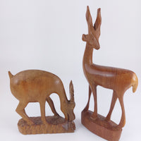 Thumbnail for Vintage Hand-Carved Wooden African Antelope & Gazelle Ornaments -Set of 2 Animal0