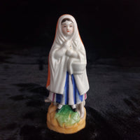 Thumbnail for Staffordshire Figurine Girl Painted White Cloak Orange Back 6