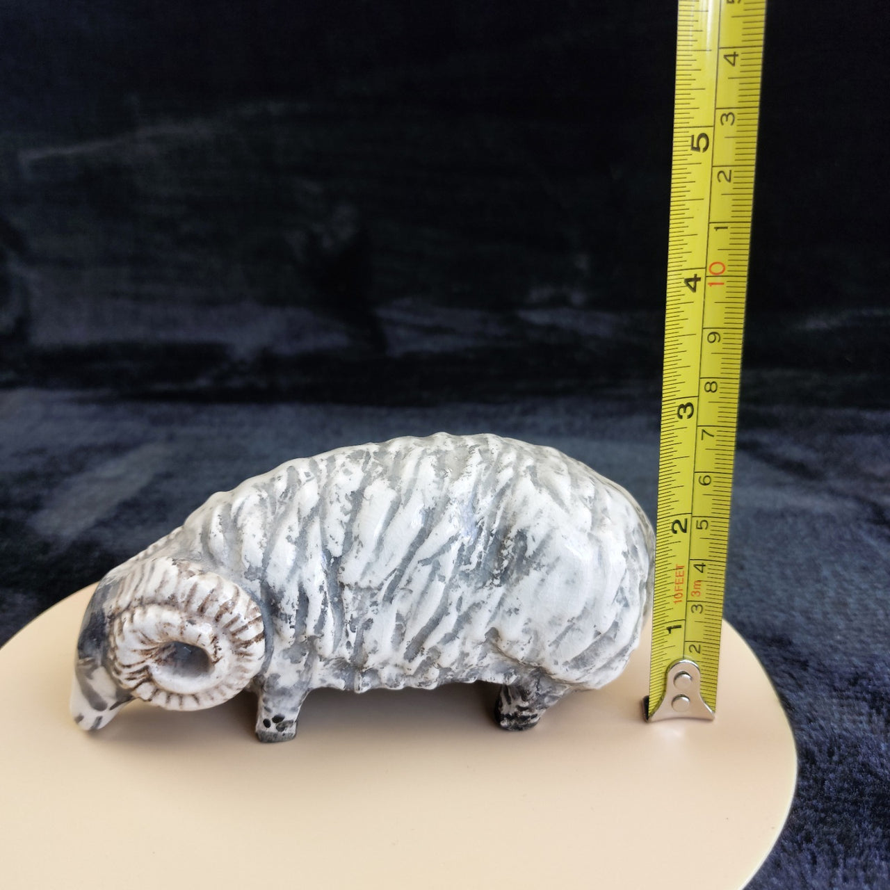 Animal Collectible Sculpture Porcelain Ram Figurine Rustic Farmhouse Decor China3