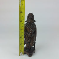 Thumbnail for Antique Style Chinese Qing Dynasty Nanmu Wood Carved Figure  Robed Staff 6