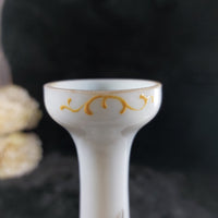 Thumbnail for Rare Pair Antique of Hand-Painted Satin Glass Vases Milk Flowers Decor Porcelain10