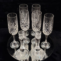 Thumbnail for Vintage Cut Crystal Glassware Set – 6 Champagne Flutes & 2 Candlestick Holders15