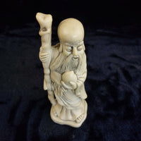 Thumbnail for Wise Asian Man Figurine Resin– Acceptable Worn Patina stone Look  7.5