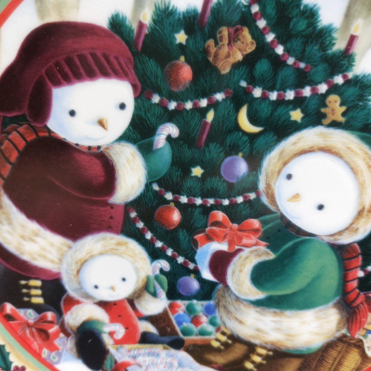 Princess House Collector Plate 2000 tree with Frosty Friends Boxed xmas decor6