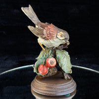 Thumbnail for Giuseppe Armani Sparrow Capodimonte & Cherries Figurine Signed G. 7