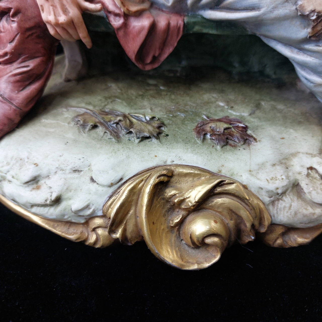 Original Merli Bruno Figurine Capodimonte Italy old Man on Bench with Squirrel9