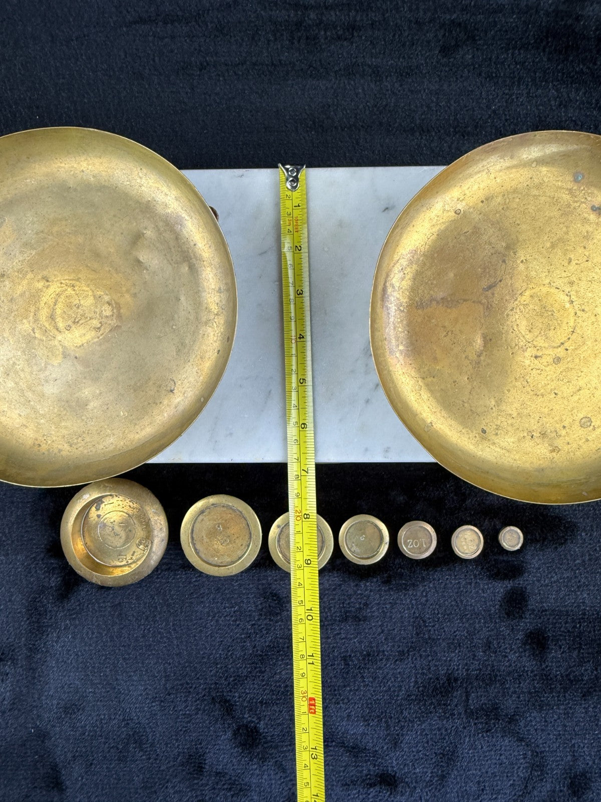Rare Antique Victorian Apothecary Balance Scale with Marble Base & Brass Weight16