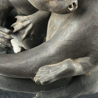 Thumbnail for Signed Otter Sculpture Set Bronze Effect Ceramic 1992 Wildlife Figurines Decor4