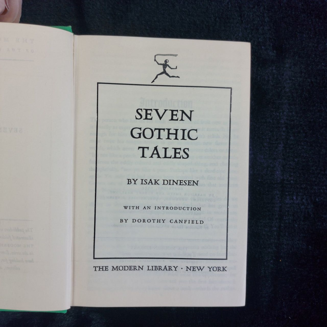 Modern Library  Seven Gothic Tales Isak Dinesen Green Cloth 1960s Vintage dec US4