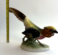 Thumbnail for Rare Art Deco Keramos Wien Porcelain Golden Pheasant Figurine - Made in Austria11