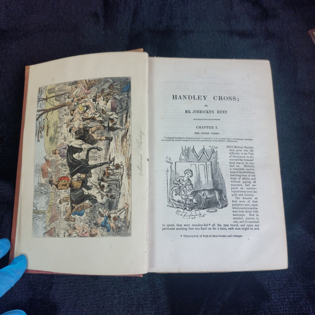 1854 book Antique Handley Cross Mr. Jorrocks's Hunt First Illustration Edition d13