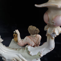 Thumbnail for Porcelain Sitzendorf Candelabra Lady Figurine candle Gold Gilt Antique German11