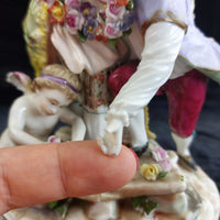 Thumbnail for Antique Dresden Style Porcelain Figurine The Broken Bridge Michel Victor Acier15