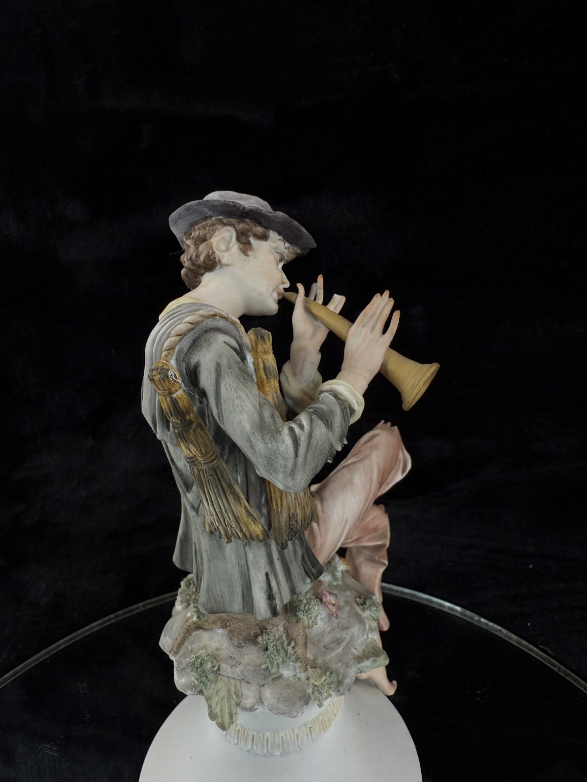 Porcelain Italian Figurine "The Flute Player" Le Nove Bertosca, Galleni Livorno3