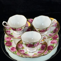 Thumbnail for Royal Albert Pink Rose tea set of 3 &serving plate England stunning 7p tea set 4
