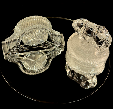 Elegant Waterford Crystal Clock & Frosted Horse Figurine Desk Decor Set Clear de1