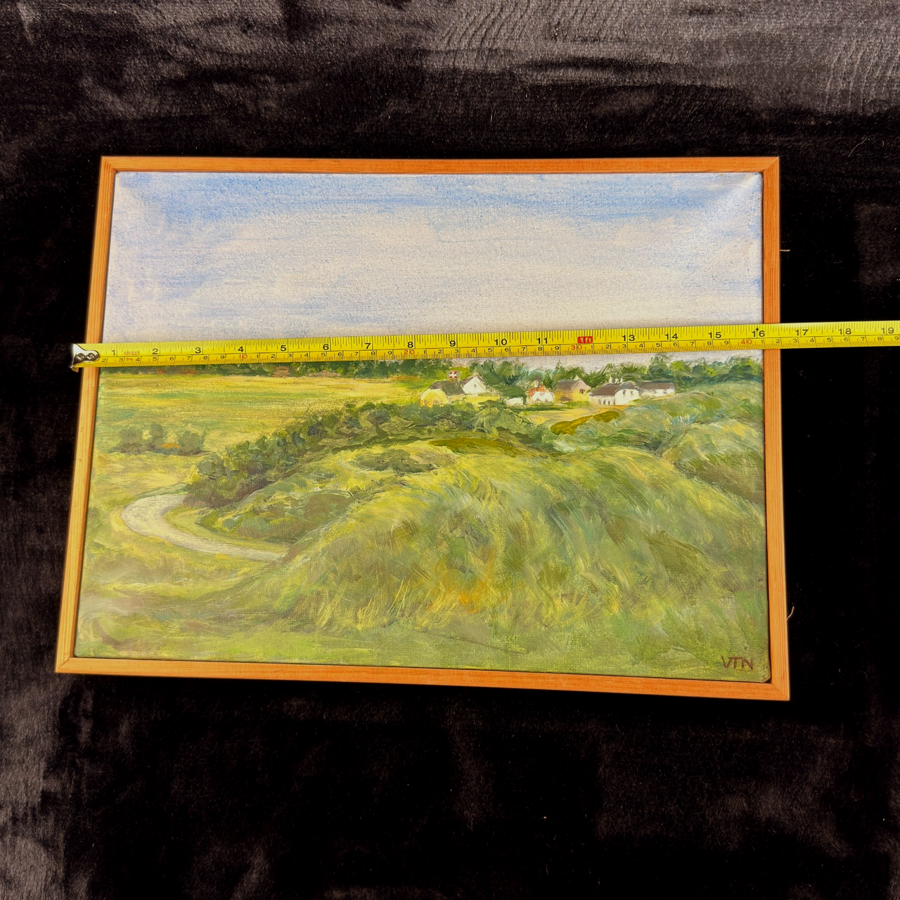 Danish Landscape Painting Vangsaa 2009 Original Signed by VTN Framed Art 40x30cm12