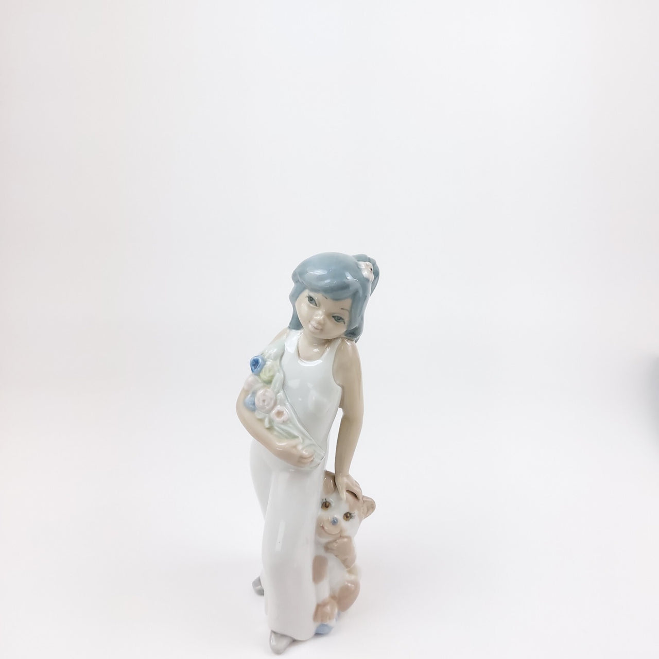 Casades & Girl Dog Porcelain Figurine Spanish Handcrafted Floral Art 8.5" Spain.5