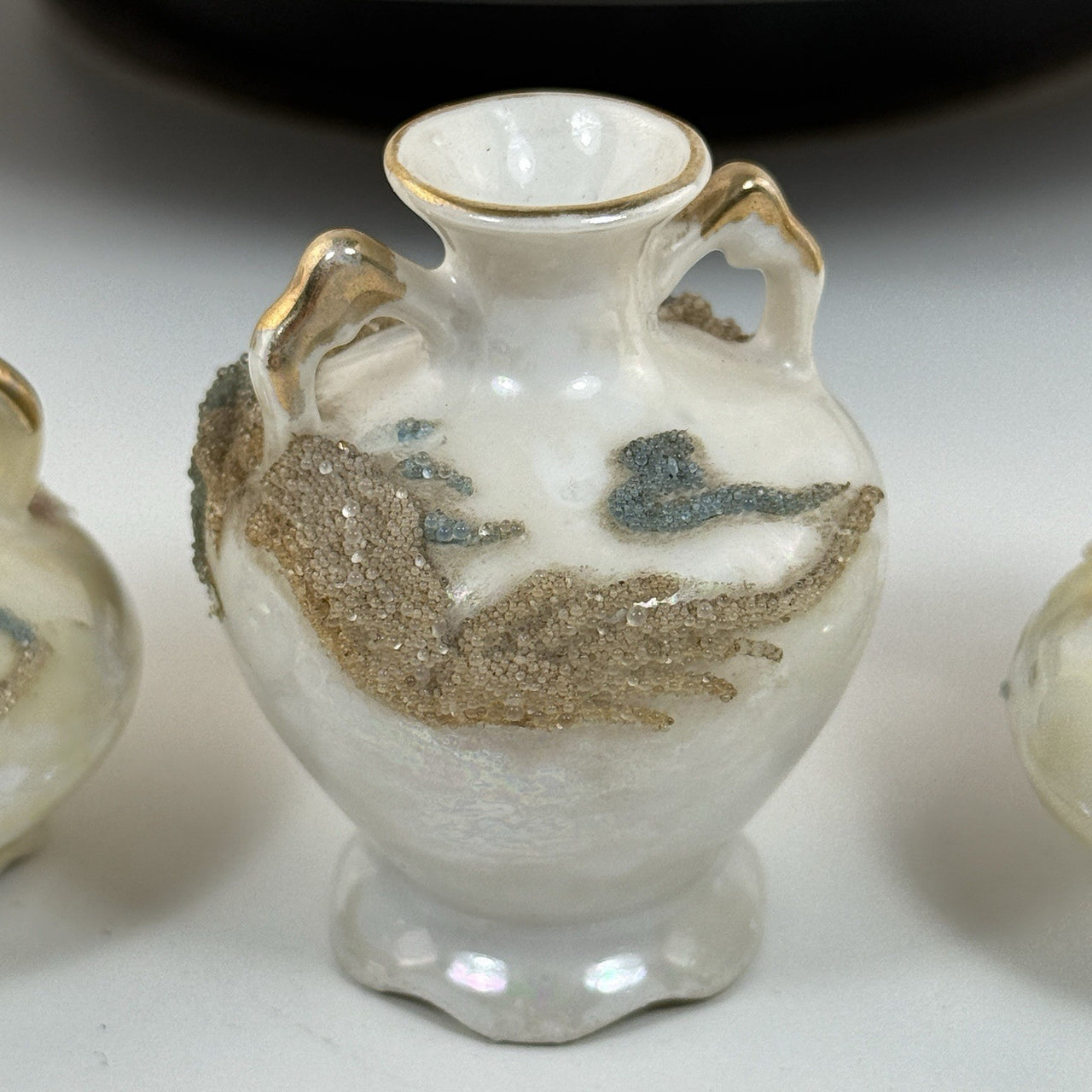 Miniature Japan Lusterware Vases Porcelain Ornaments Set Of 5 easter decor Style10
