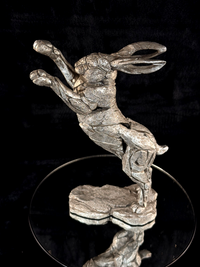 Thumbnail for Edge Sculpture Metallic Boxing Hare Statue by Andrew Hull Metal Finish 13