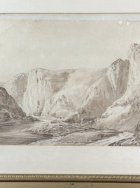 Thumbnail for Antique 1818 Watercolor “The Avon” by JV Framed English Landscape River Scene2