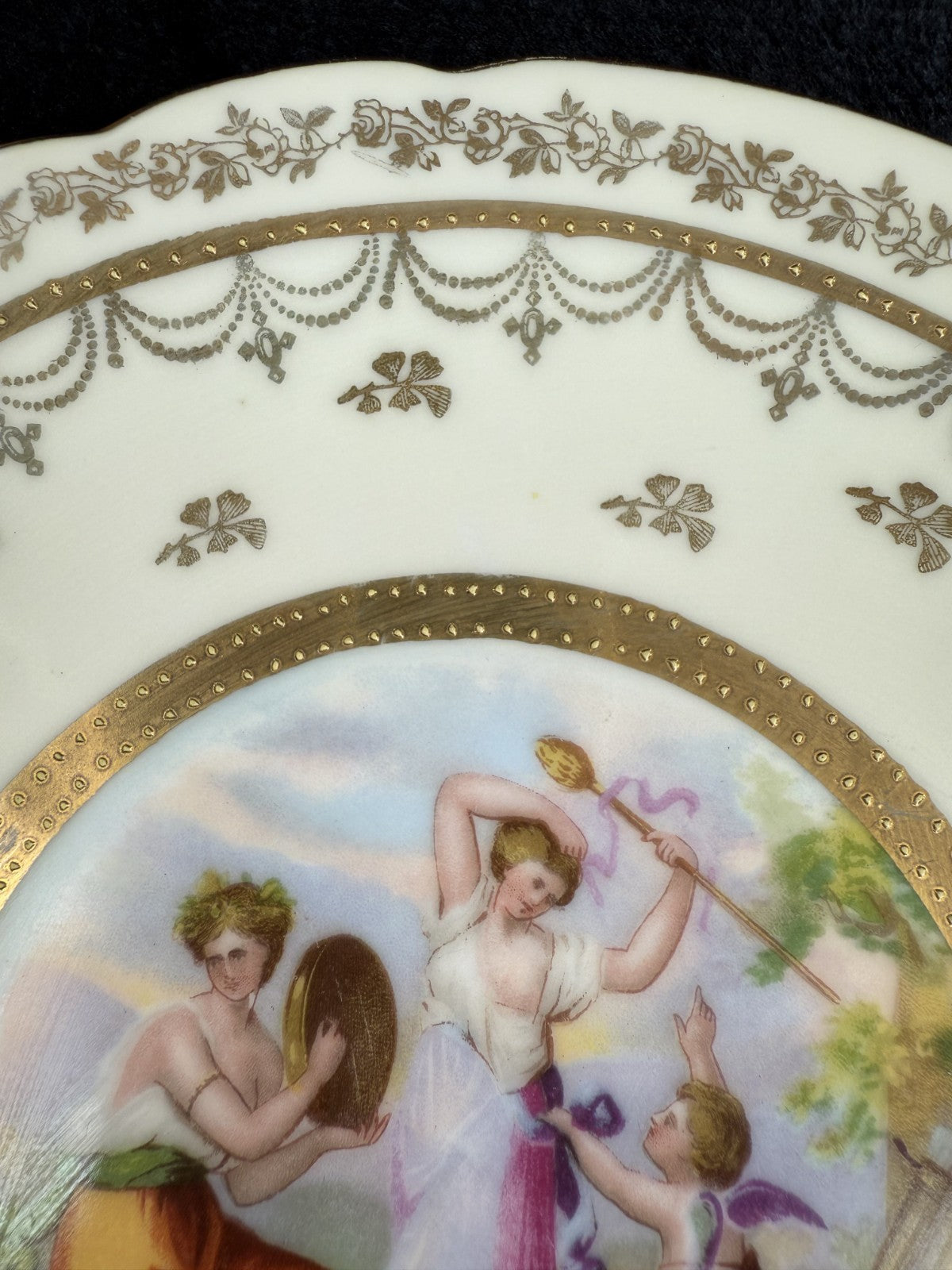 Vintage "Victoria Ware" beautiful Painting with F. Kaufmann Plate and Gold Trim8