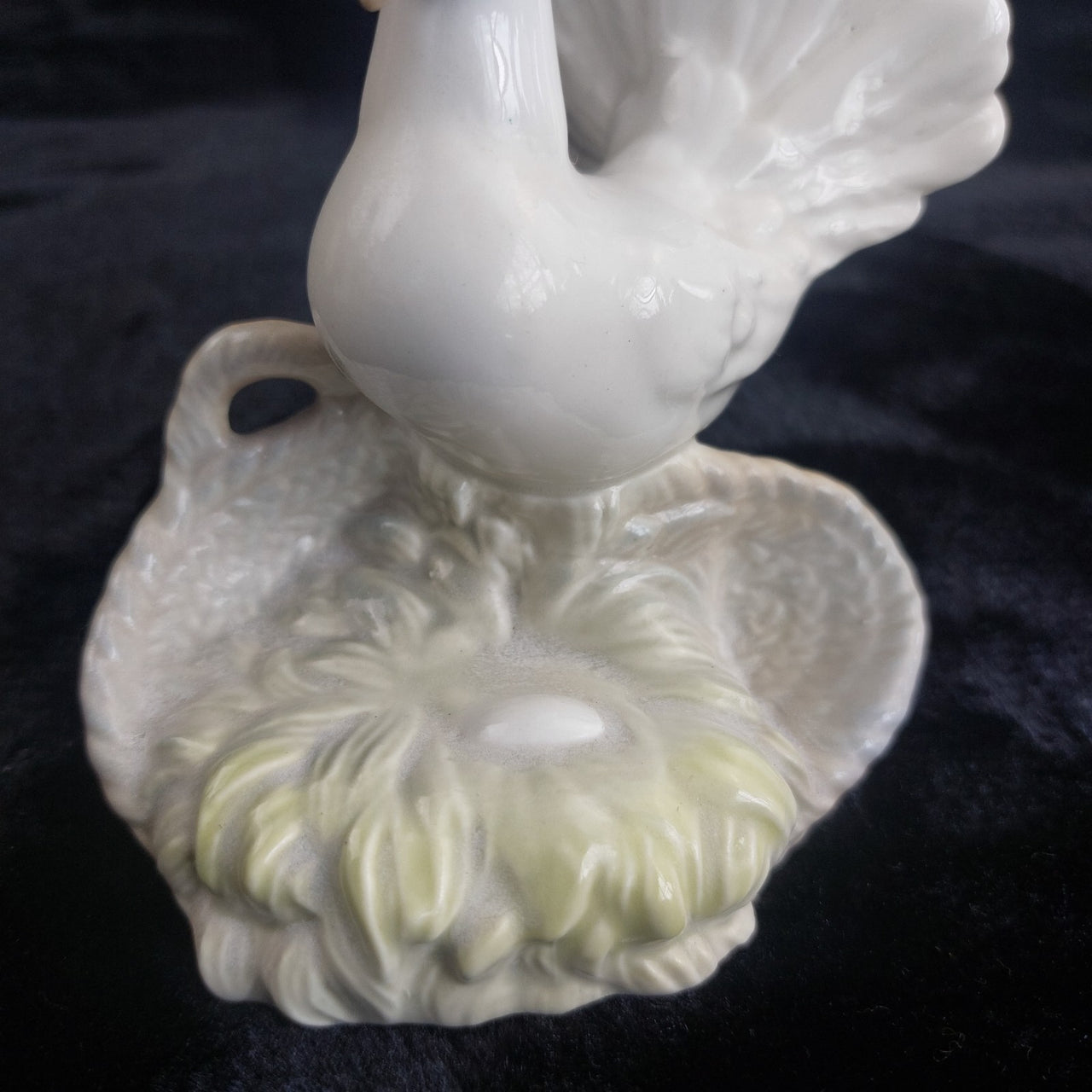 Porceval White Spain Dove Figurine 4.5" Porcelain Bird Nesting Hand Painted6