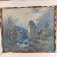 Thumbnail for 19th L. Century Henry Oil painting Castle Study 44×36cm See Gold Frame Antique.5