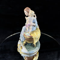 Thumbnail for Capodimonte Italian Porcelain Figurine Hand Painted Mother and Child Signed 