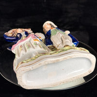 Thumbnail for 19th Century antique Staffordshire Pottery Large Figure Couple Flatback repaired14
