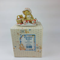 Thumbnail for 1995 Cherished Teddies Boxed Gift Violet Bloom Blessings 156280 Bear Flowers0