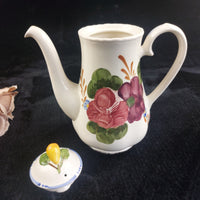 Thumbnail for Simpsons Belle Fiore Coffee Pot 8 in Handpainted Ironstone Damage Worn Tea Pot.13