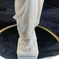 Thumbnail for Antique Giannelli A. 6.5in Woman Figurine White Marble Resin Italy see pics3