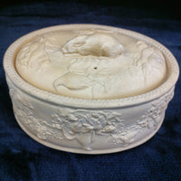 Thumbnail for Antique 1800s Wedgwood Yellow Jasperware Game Dish - Little crack & chips China.17