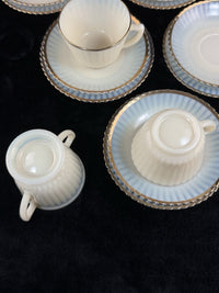 Thumbnail for Macbeth Evans American Sweetheart Monax Milk Glass Tea Set 6 Cups Saucers Creame6