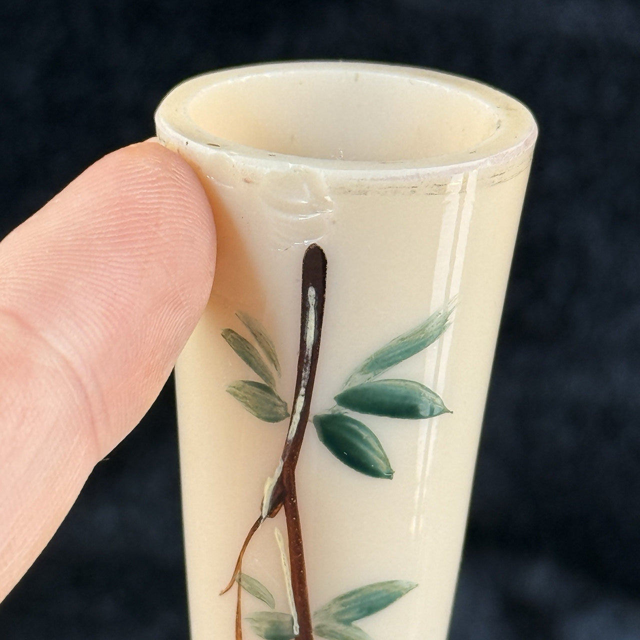 Milk Antique Porcelain Bud Vase Floral Branch Art Nouveau Style decor China9