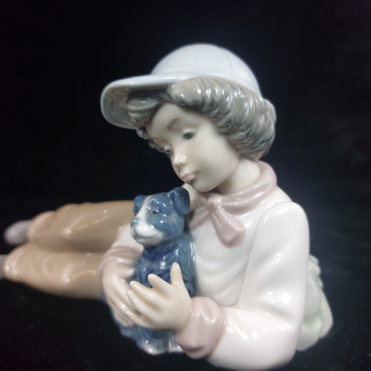 NAO by Figurine Lladro 6" Boy with Dog 1991 Spain Porcelain Collectible decor8