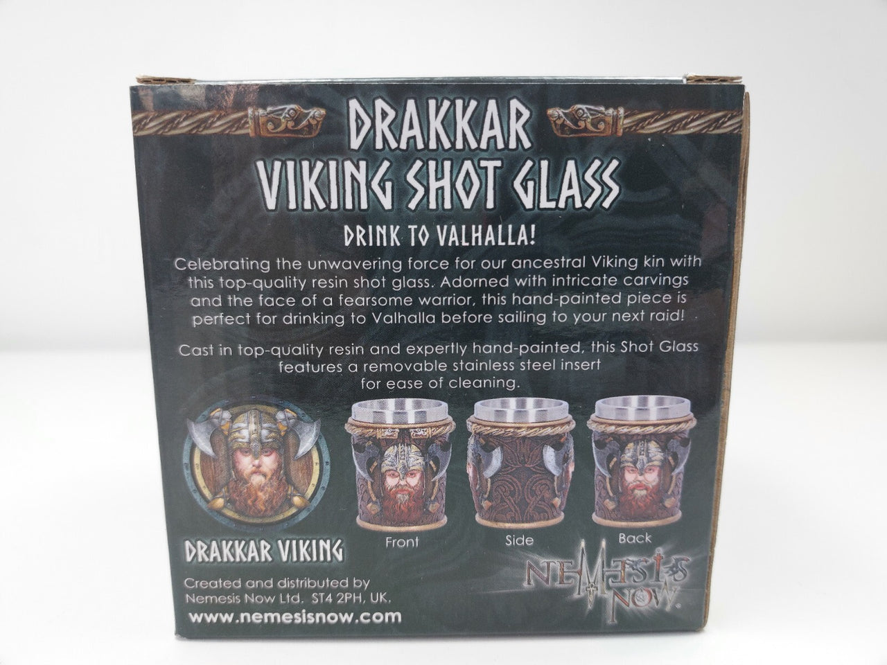 Nemesis Now Viking Drakkar Shot Glass Resin Steel Insert Painted - 7cm Tall6
