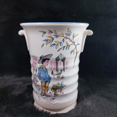 Crown Ducal Ware Petit Rêverie Vase English 1950s Hand-Painted decor Earthenware1