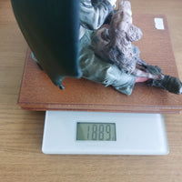 Thumbnail for N Capodimonte Boy Dog Figurine Signed A.G. see pics 9.5